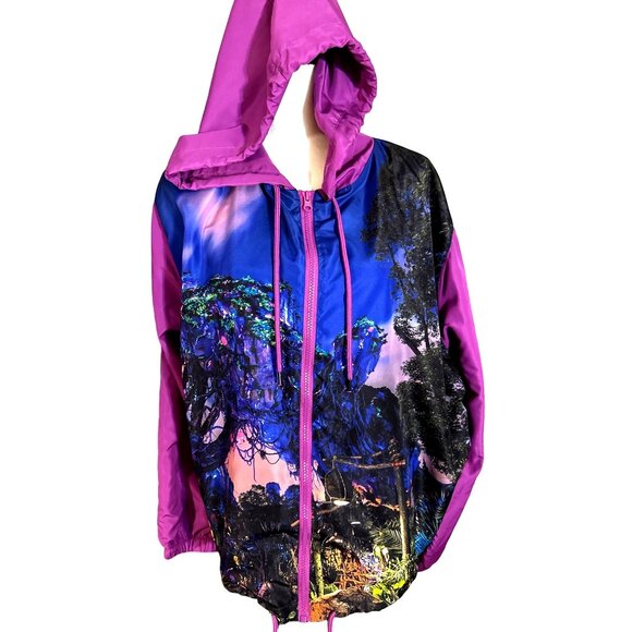 Disney Avatar Hooded Windbreaker Jacket Plus Size 2X  Animal Kingdom Purple Blue - Picture 1 of 9